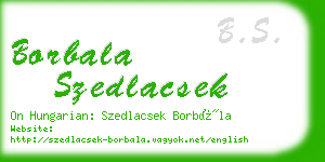 borbala szedlacsek business card